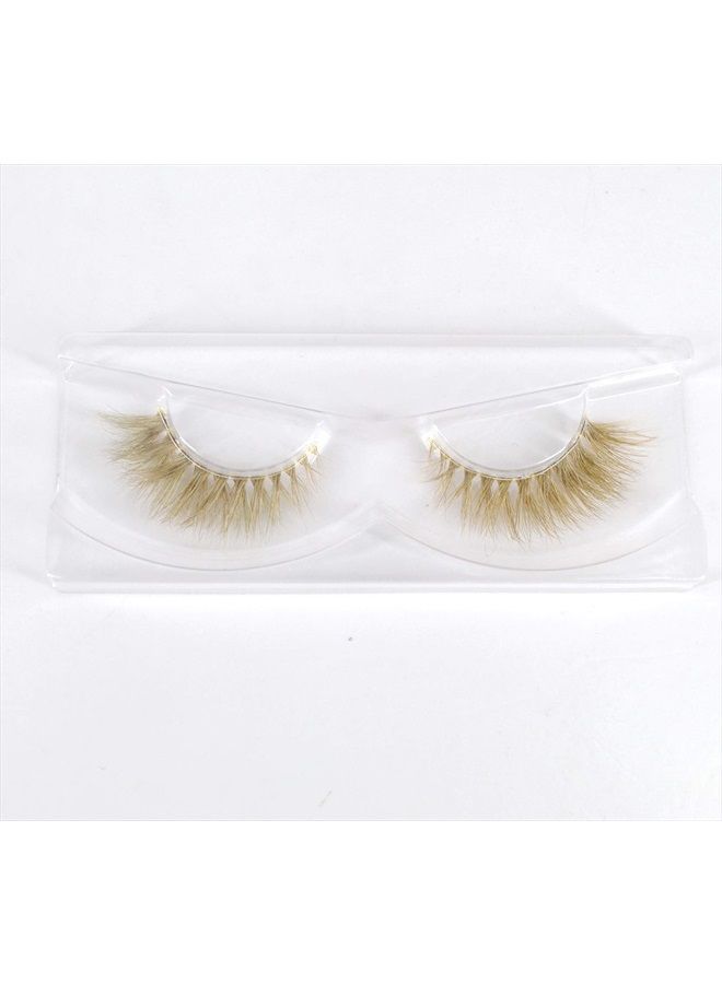 Suncolor Hair Brown Eyelashes Natural Mink False Lashes Light Brown Blonde 3 Pairs Makeup Haloween Party (Brown2) - Image 1