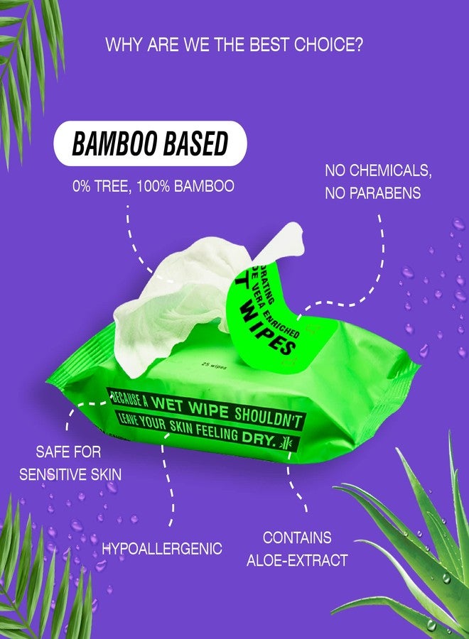 Beco Bamboo Aloe Vera Wet Wipes, 25 Pulls Each, Pack of 6, 100% Natural & Eco-Friendly - Image 2