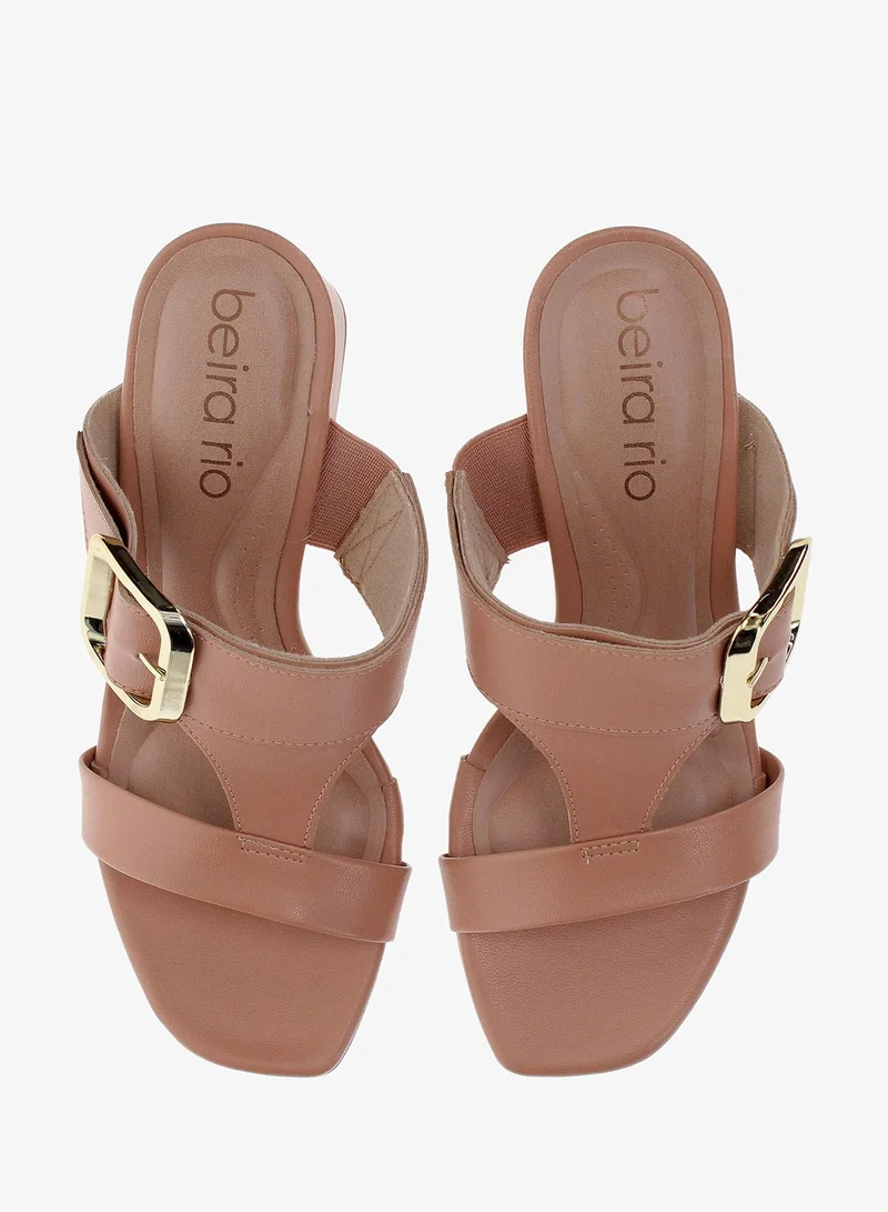 Beira Rio Nude Beira Rio Women’s Mid Heel Sandals – Stylish Everyday Wear with Comfortable Support for Women | Best Price UAE