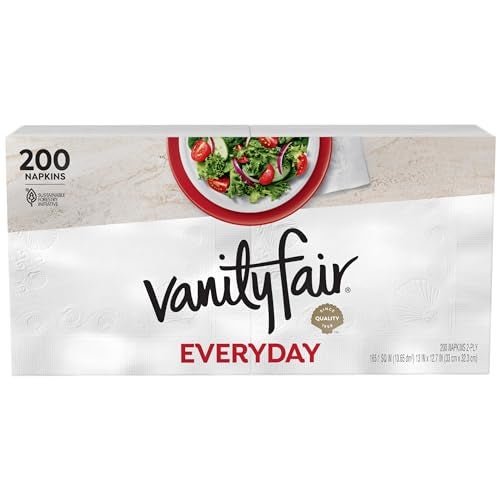 Vanity Fair Everyday Paper Napkins 200 Count Disposable Napkins Made Soft And Smooth For Everyday Meals