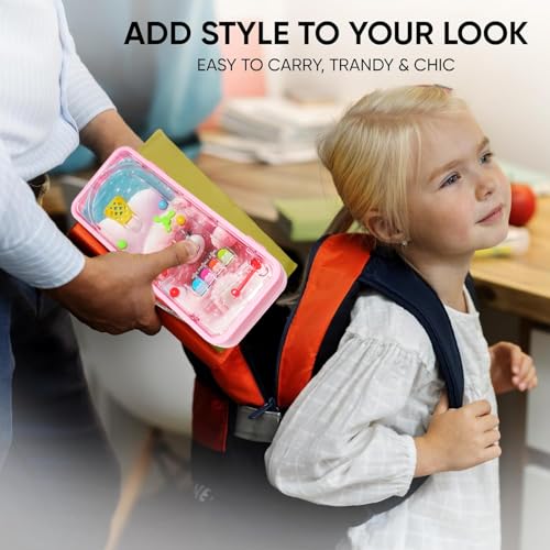 Global Impex Large Size Plastic Basketball-Themed Pencil Box & Stationery Box with Lock, Compartment & Stencil Partition Tray for Drawing Airplane, Bus Password Protected - Image 5