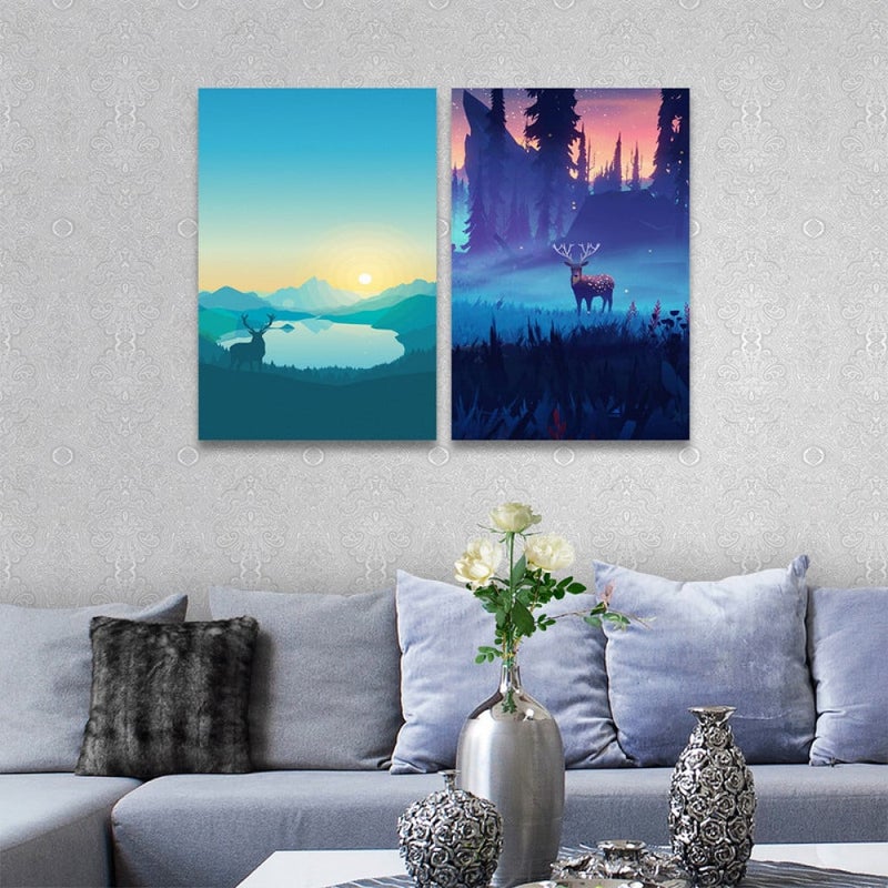 Marktna Two-piece canvas painting with a nature design - Image 1