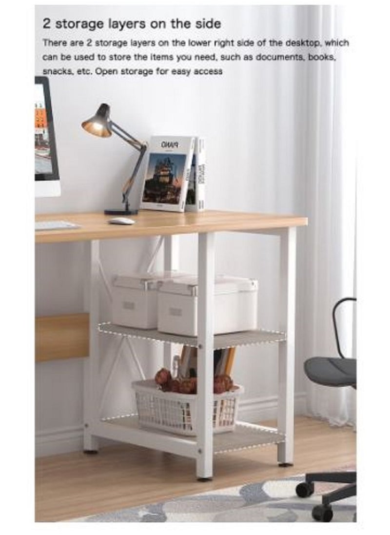 AGD Computer Desk with Shelves - Home Office Study Desks with Bookshelf for Study Writing and Work - Plenty Leg Room and Easy Assemble  - Image 2