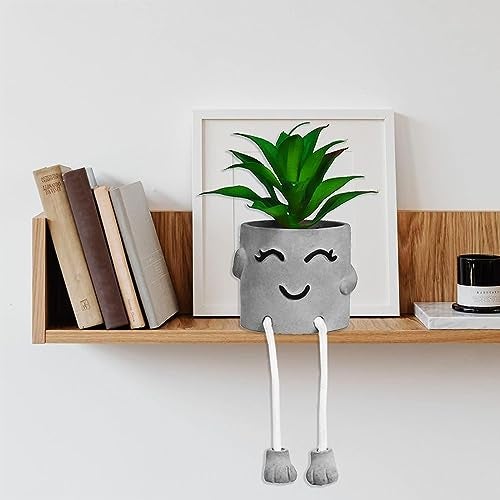 Zerzsy Artificialplant Succulents in Cement Pots with Hanging Leg, Kitchen Shelf Decoration,Bathroom Mini Plants Decor, Shelf Decor Accents, Office Wall Decoration - Set of 1 - Image 5