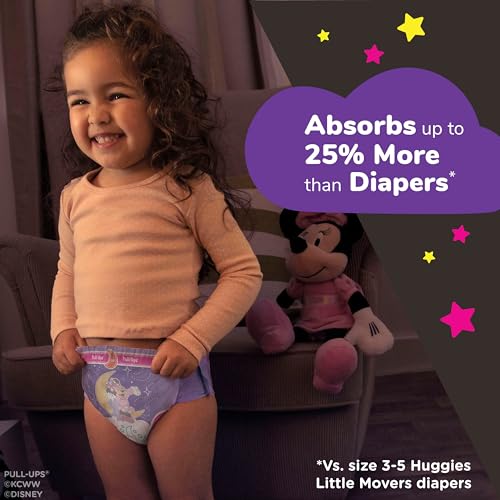 Pull-Ups Girls' Night-Time Potty Training Pants, Size 5T-6T Overnight Training Underwear (46-60 lbs), 44 Ct - Image 3