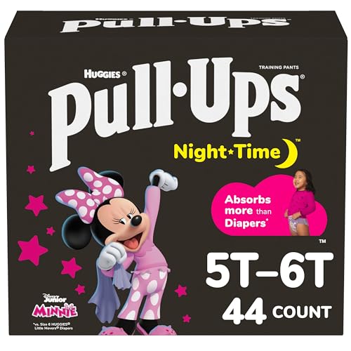 Pull-Ups Girls' Night-Time Potty Training Pants, Size 5T-6T Overnight Training Underwear (46-60 lbs), 44 Ct - Image 1