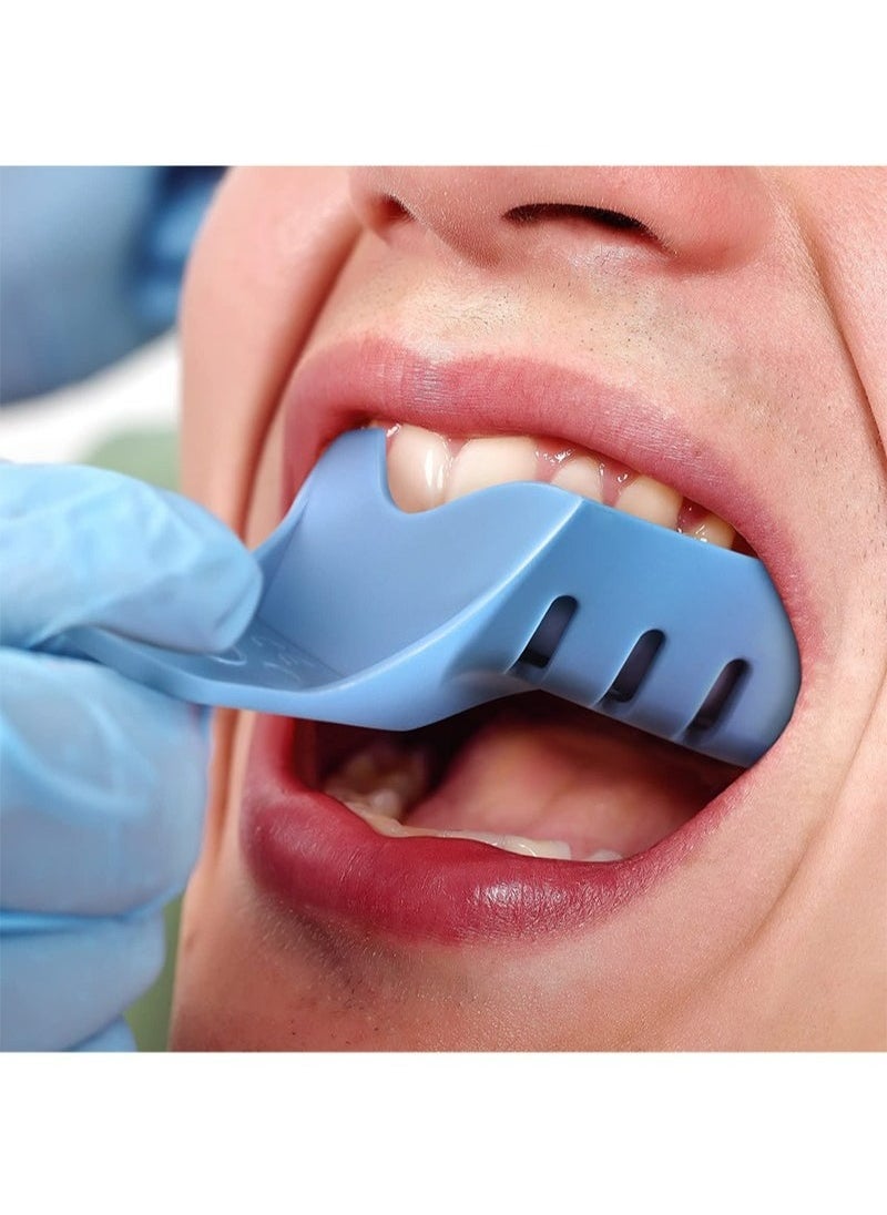 Geustos - Dental Impression Trays Autoclavable 10 PCS Perforated Impression Trays Set Plastic Teeth Holder for Dental Clinic Lab Equipment Dental Students-Blue - Image 1