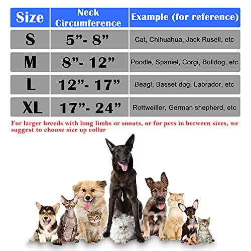 Qpets® Dog Collar, E Collar for Cats Inflatable Dog Cone Collar with Soft Cotton Cover & Adjustable Size, After Surgery for Anti-Licking Cone Collar for Cat Dog(M, 25-36cm) - Image 2