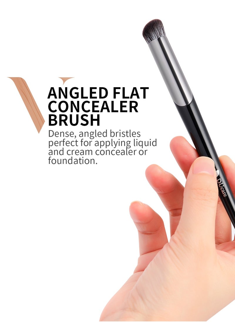 DUcare Concealer Brush Under Eye DUcare Angled Small Nose Contour Brush, Mini Thin Slanted Foundation Dark Circles Puffiness, Puffy Face Eyebrow Eyes, Liquid Cream Blending  - Image 4