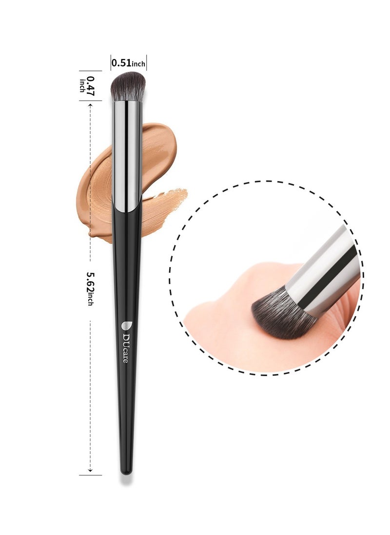 DUcare Concealer Brush Under Eye DUcare Angled Small Nose Contour Brush, Mini Thin Slanted Foundation Dark Circles Puffiness, Puffy Face Eyebrow Eyes, Liquid Cream Blending  - Image 2