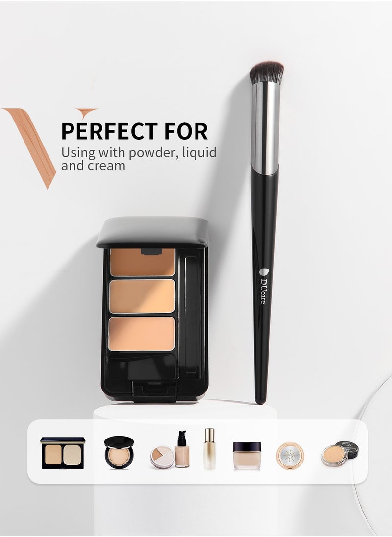 DUcare Concealer Brush Under Eye DUcare Angled Small Nose Contour Brush, Mini Thin Slanted Foundation Dark Circles Puffiness, Puffy Face Eyebrow Eyes, Liquid Cream Blending  - Image 5