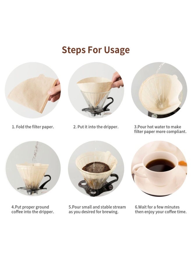 YOONISPRO 100-Count Natural Unbleached Coffee Filter Cones – Size 01, Biodegradable Pour-Over Filters for V60 Dripper & 1–4 Cup Drip Coffee Makers - Image 4