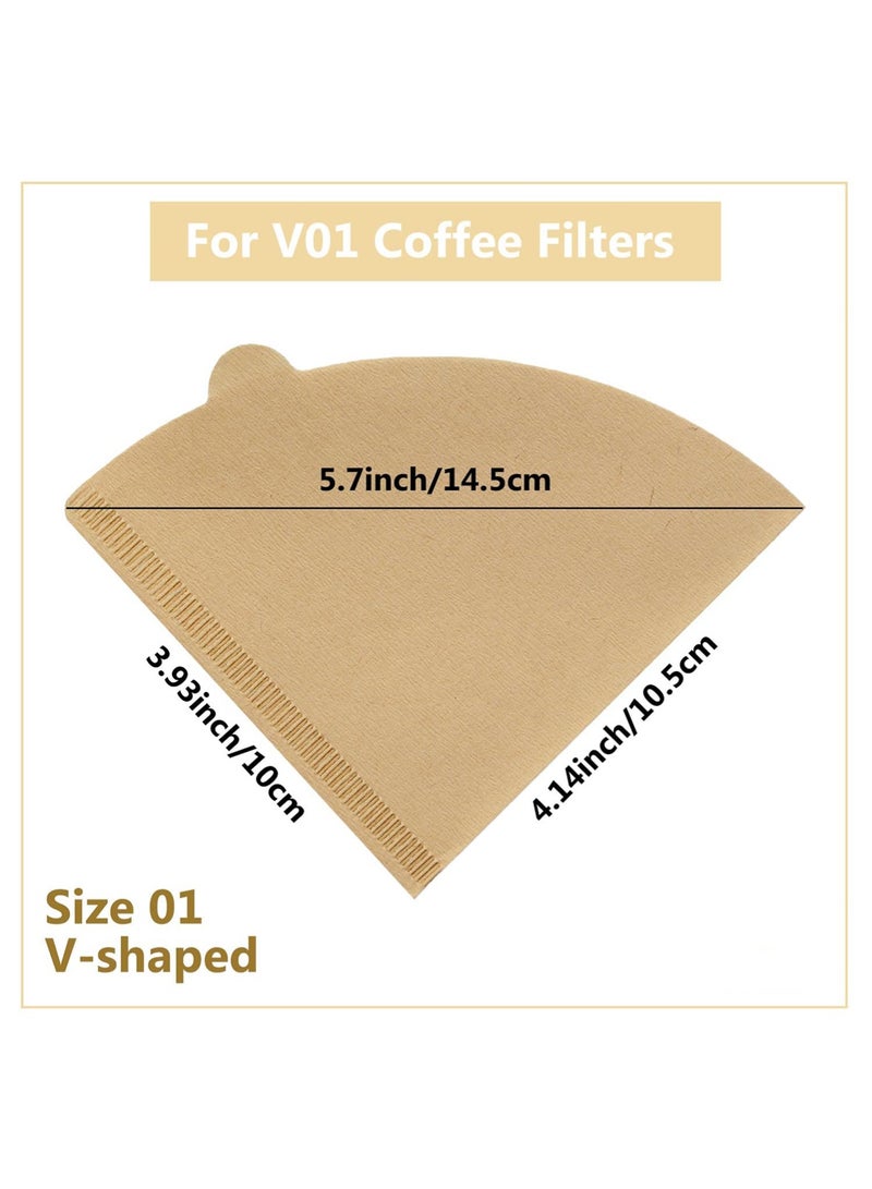 YOONISPRO 100-Count Natural Unbleached Coffee Filter Cones – Size 01, Biodegradable Pour-Over Filters for V60 Dripper & 1–4 Cup Drip Coffee Makers - Image 2