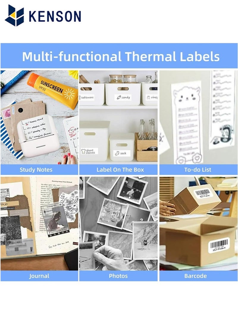 KENSON 10 Rolls mini printer paper,for Inkless Mini Pocket Printer,Portable Thermal Printer, Sticker Printer Paper,Including 5 rolls of adhesive thermal Paper for Photo Journal Notes Memo, 57x25mm - Image 5
