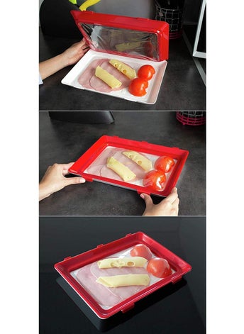 Wishbone Wishbone Food Fresh Keeping Cover Clever Tray Creative Food Plastic Preservation Tray Kitchen Storage Container for Long Food Freshness Preservation  - Image 4