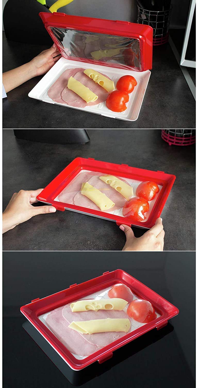 Wishbone Food Fresh Keeping Cover Clever Tray Creative Food Plastic Preservation Tray Kitchen Storage Container for Long Food Freshness Preservation - Image 4