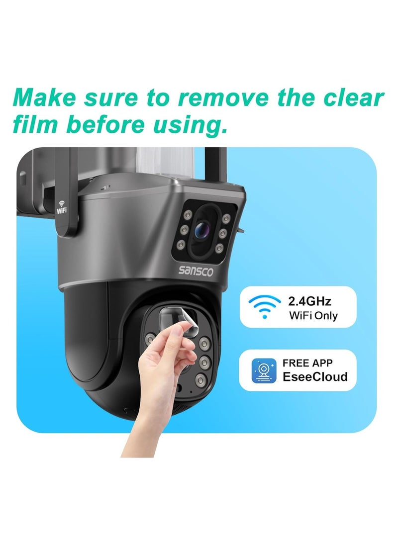 Generic 4MP Wireless Solar Security Cameras, WiFi Cameras Outdoor for Home Security, 360°  Surveillance Camera with Dual Lens, Night Vision, 2-Way Audio  - Image 3