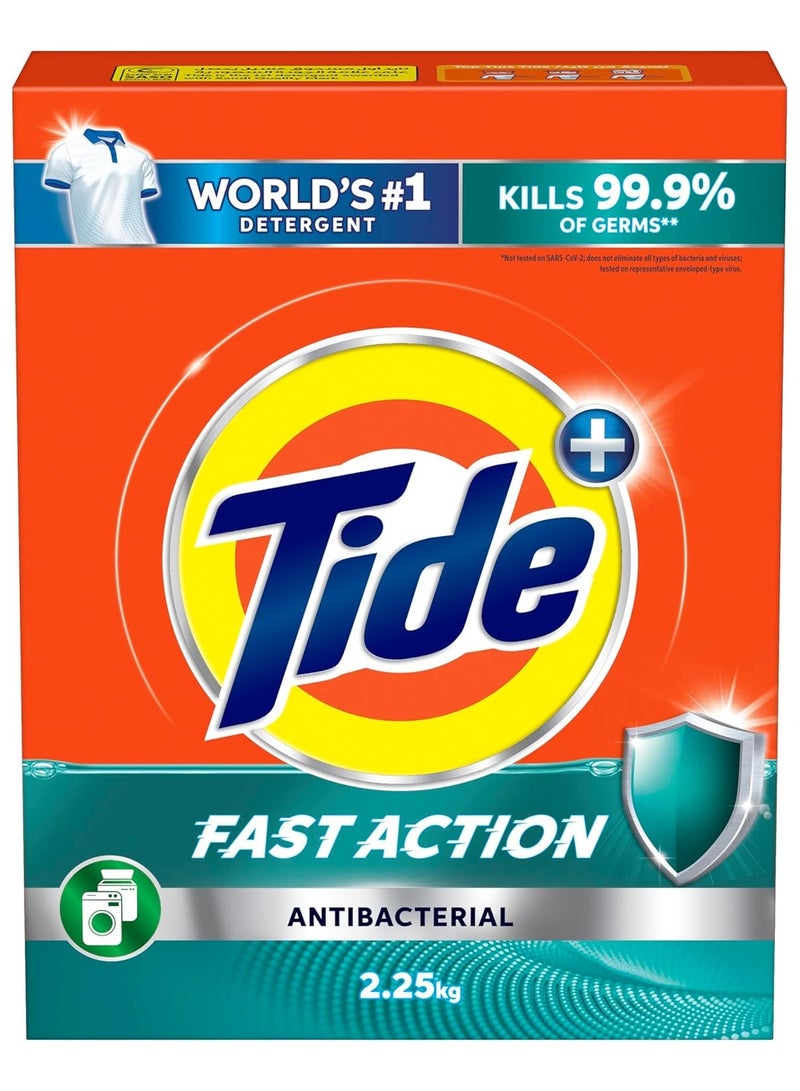 Tide Anti-Bacterial Fast Action Laundry Detergent Powder 2.25kg - Image 1