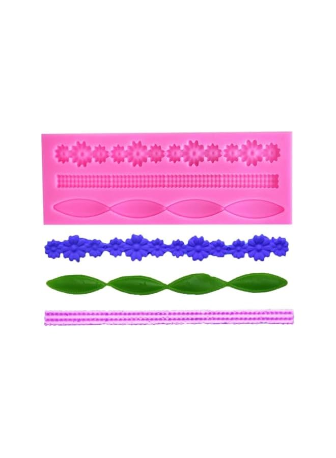 S-TOP Flower Vine Silicone Mold, Fondant Cake Chocolate Cookie Decorating Mould, Cake Tools Candy Melts (Pink, One Size) - Image 4