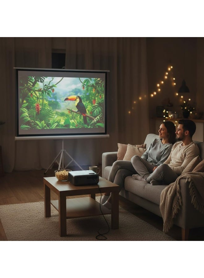 جرين ليون شاشة عرض محمولة مع حامل ثلاثي القوائم 72 بوصة، قابلة للتعديل من حيث الارتفاع، زاوية رؤية 160°، خالية من التجاعيد، شاشة مقاومة للانعكاس - بيضاء غير لامعة - Image 2