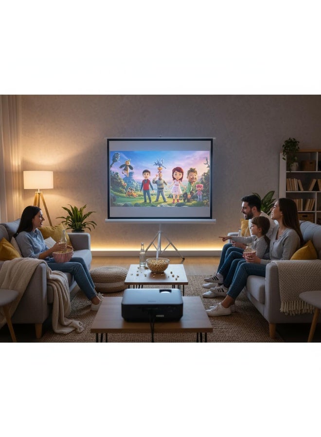 جرين ليون شاشة عرض محمولة مع حامل ثلاثي القوائم 72 بوصة، قابلة للتعديل من حيث الارتفاع، زاوية رؤية 160°، خالية من التجاعيد، شاشة مقاومة للانعكاس - بيضاء غير لامعة - Image 3