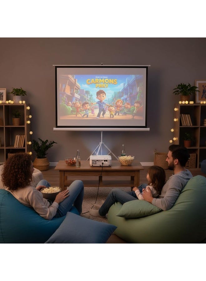 جرين ليون شاشة عرض محمولة مع حامل ثلاثي القوائم 72 بوصة، قابلة للتعديل من حيث الارتفاع، زاوية رؤية 160°، خالية من التجاعيد، شاشة مقاومة للانعكاس - بيضاء غير لامعة - Image 4