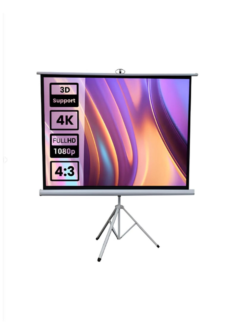 GREEN LION Projection Screen Portable with Tripod Stand 72", Height Adjustable, 160° View Angle, Winkle Free, Anti Reflection Screen - Matte White - Image 1
