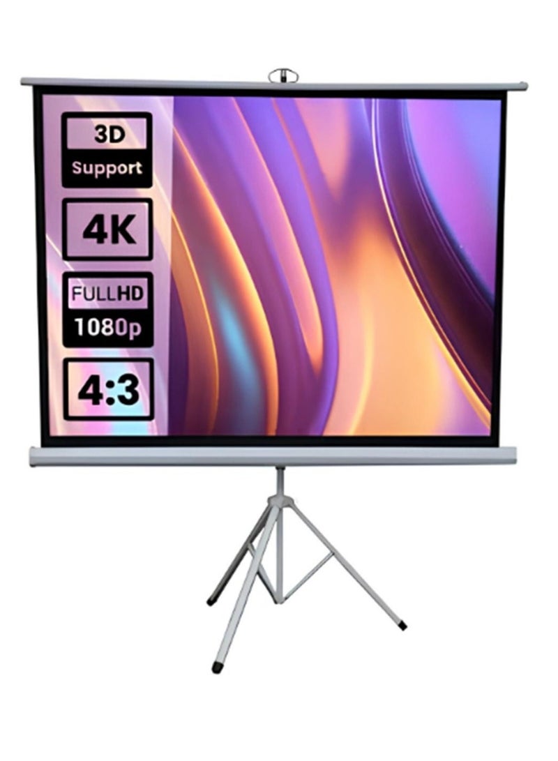 GREEN LION Projection Screen Portable with Tripod Stand 72", Height Adjustable, 160° View Angle, Winkle Free, Anti Reflection Screen - Matte White - Image 1