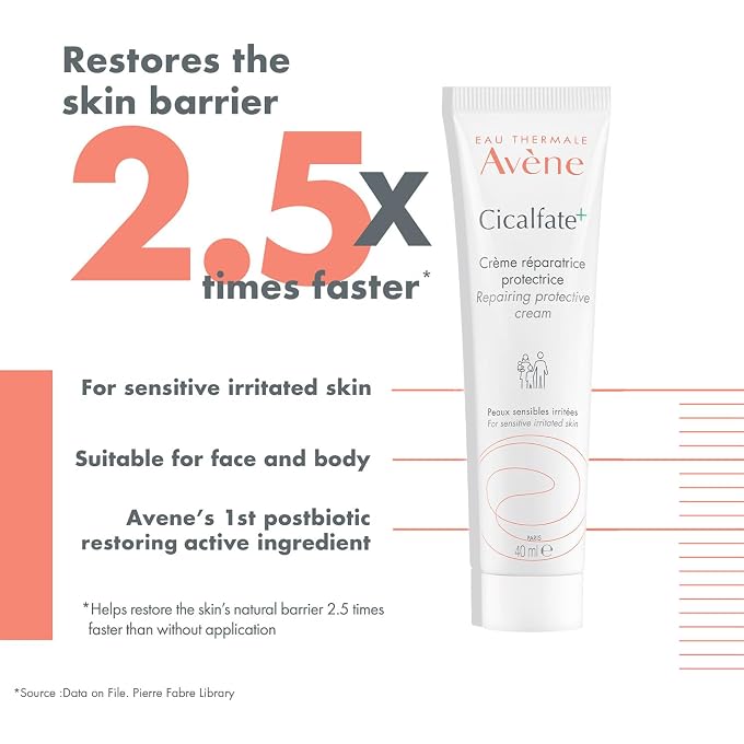 Avene Cicalfate+ Restorative Protective Cream 40 ML I Purifies, Soothes and Repairs Skin I Strengthen Skin Barrier I 1st Post Biotic Active Ingredient I Replinishes Dry Skin within 48 Hours - Image 2