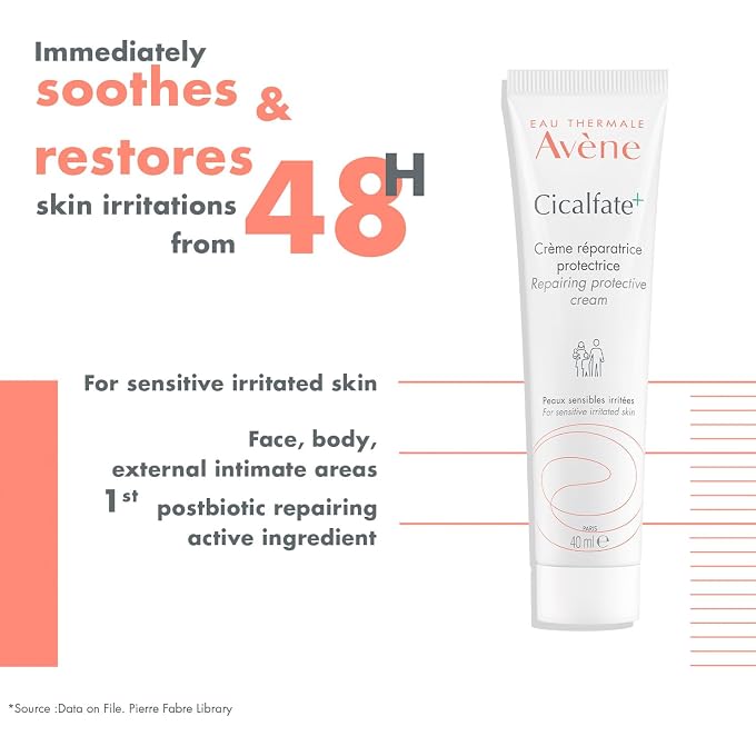 Avene Cicalfate+ Restorative Protective Cream 40 ML I Purifies, Soothes and Repairs Skin I Strengthen Skin Barrier I 1st Post Biotic Active Ingredient I Replinishes Dry Skin within 48 Hours - Image 3