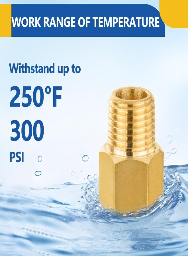 GUOFIS 10 PACK GUOFIS Brass Pipe Fittings - 1/4" Male NPT x 3/8" Female NPT Reducing Adapter to Alter Pipe Diameters - Image 5