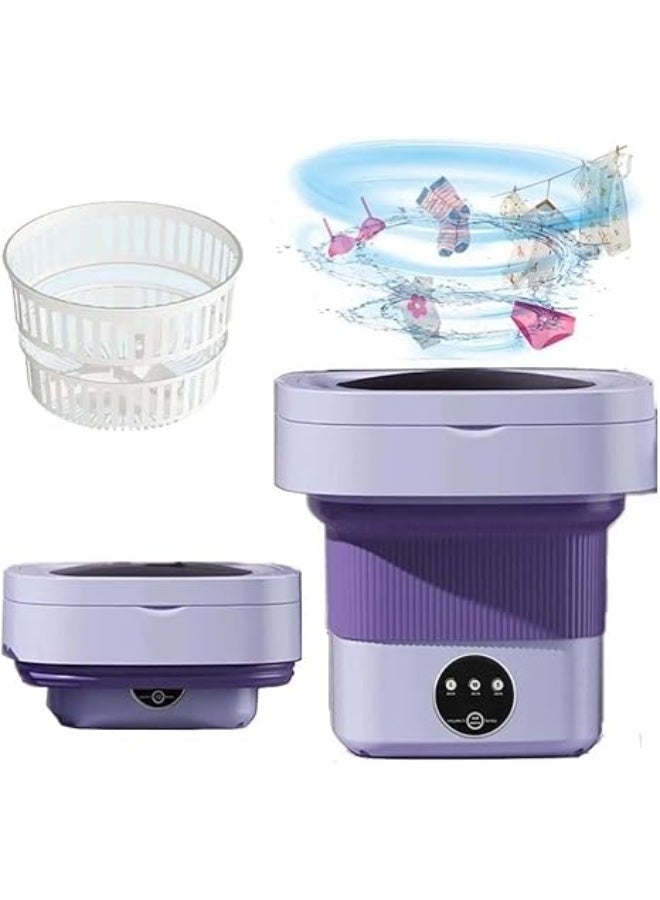 Portable foldable washing machine with a 2kg capacity and built-in drying compartment, ideal for summer vacations, trips, and small spaces. - Image 3