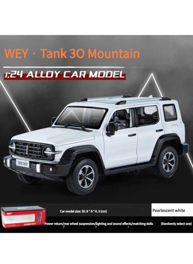 1:24 tank 300 explorer alloy model - sound and light with pullback function, opening doors, exquisite off-road vehicle collectible - Image 2