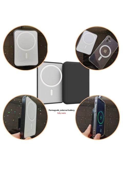 Apple MagSafe External Battery Wireless Non-slip Full Matte Black Material Suitable Protective Case-Specifications:Transparent