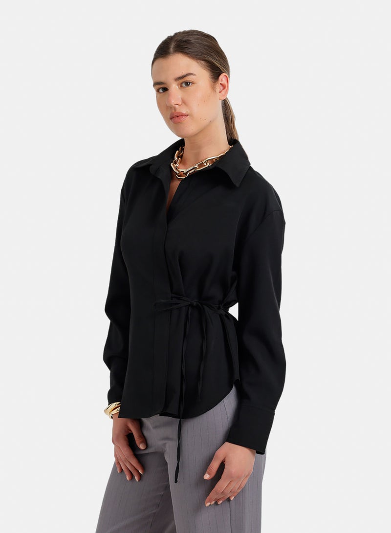 Carina Cinched Hidden-Placket Shirt - Image 2
