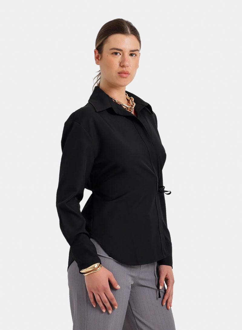Carina Cinched Hidden-Placket Shirt - Image 3
