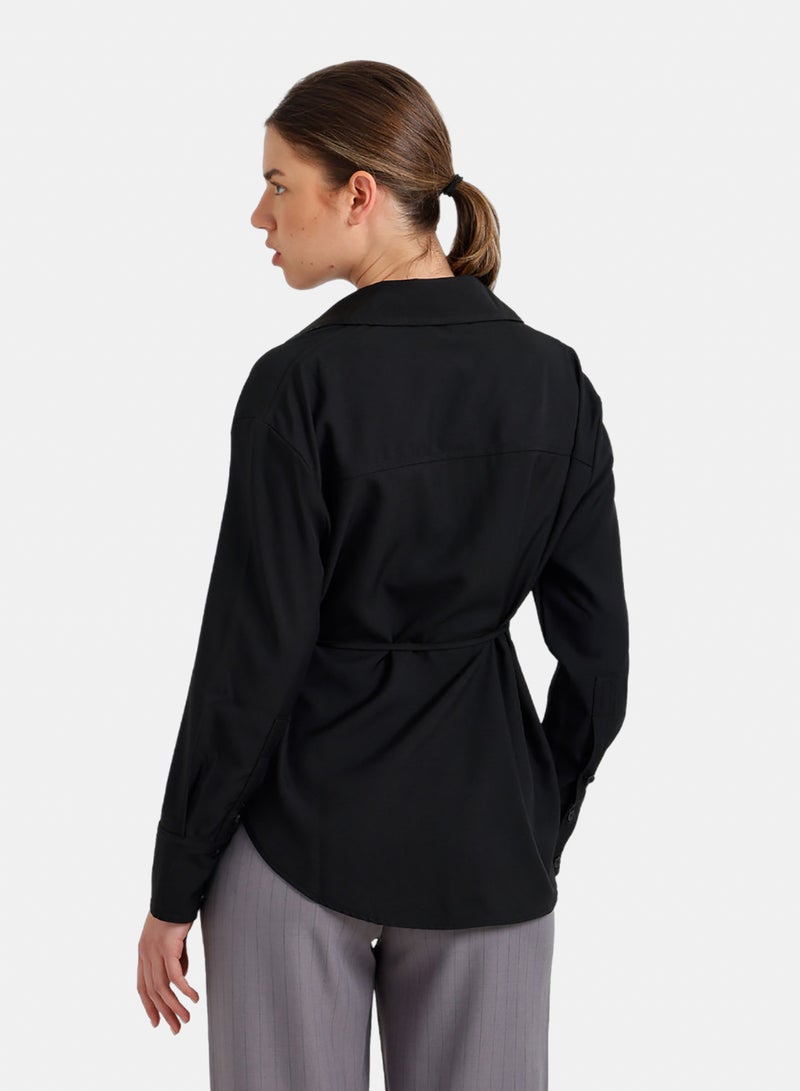 Carina Cinched Hidden-Placket Shirt - Image 4