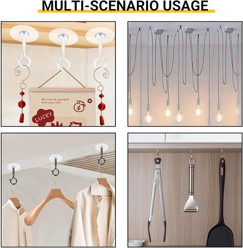 خطافات سقف لاصقة ثقيلة 5 قطع لتزيين وتعليق النباتات - Image 5