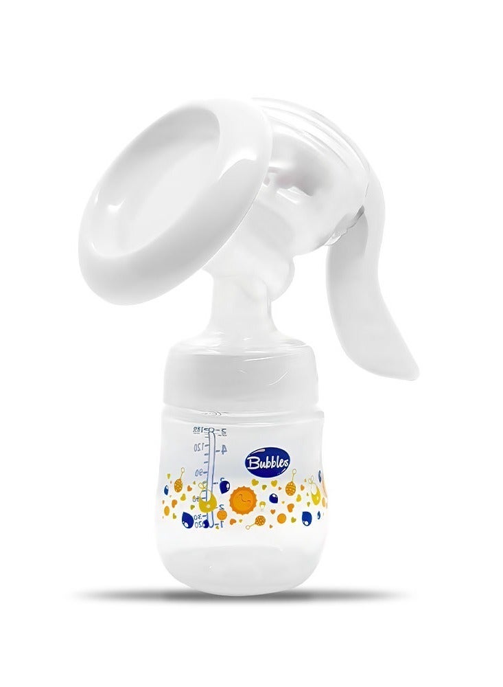 Bubbles Manual Breast Pump Light Blue-White - Image 1