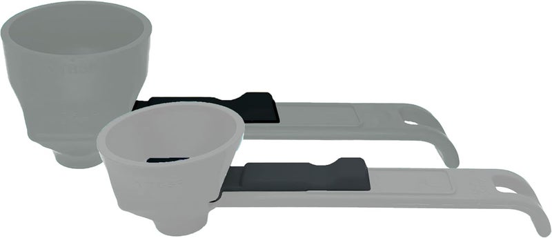 Slide Scoop NEW VERSION: the original measuring scoop + funnel No spill preparation of protein powder, workout & sports drinks, baby formula & kcup refill Mess & Spill free - (Set of 1 & 2 Tablespoon) - Image 5