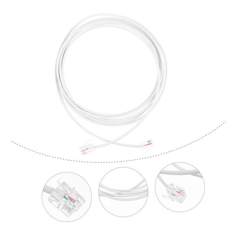 DOITOOL 2m Telephone Wire Landline Cord Telephone Signal Line High Purity Oxygen Sturdy and for Use - Image 3