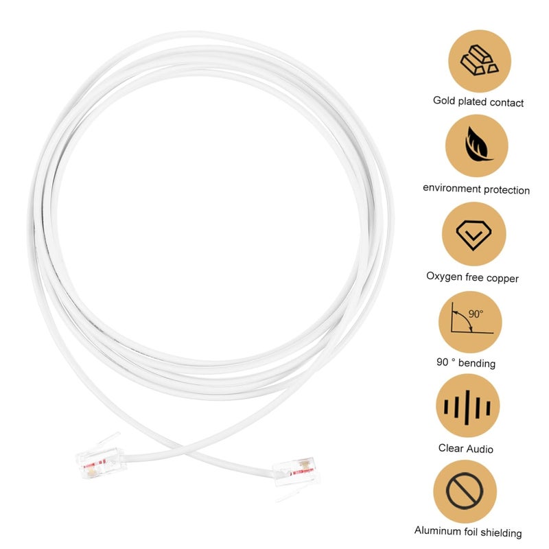 DOITOOL 2m Telephone Wire Landline Cord Telephone Signal Line High Purity Oxygen Sturdy and for Use - Image 5