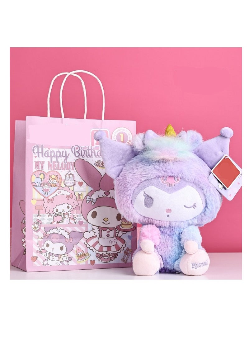 Sanrio Colorful Unicorn Series Kuromi My Melody Cinnamoroll Soft HK Stuffed Plush Doll Good Gift for Kids 28cm