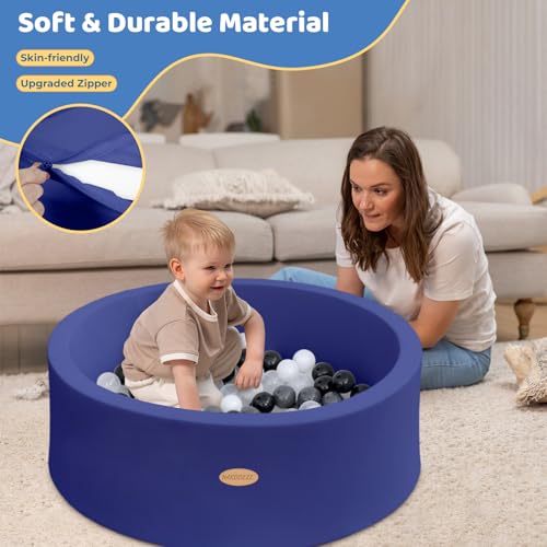 HARBOLLE Baby Ball Pit 354 Soft Round Memory Foam Ball Pits NOT Included Balls Indoor Outdoor Playpen for Babies Toddlers Kids Great Gift for Girls Boys Dark Blue - Image 5