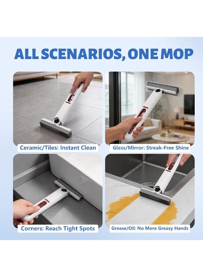 Portable Mini Sponge Mop Wet Dry Use For Bathroom Kitchen Desktop Glass - Image 3