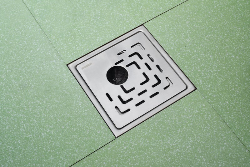 Johnson Bathrooms Johnson Curl 6x6 inches Square Floor Drain with Hole| SS304 Grade Floor Trap Jali/Drain Cover| Anti-Rust, Matt/Satin Finish | 2 Yr Warranty(T3081S21- Stainless Steel) - Image 3