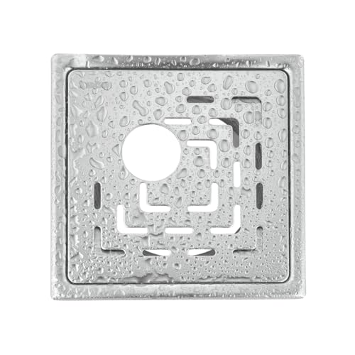 Johnson Bathrooms Johnson Curl 6x6 inches Square Floor Drain with Hole| SS304 Grade Floor Trap Jali/Drain Cover| Anti-Rust, Matt/Satin Finish | 2 Yr Warranty(T3081S21- Stainless Steel) - Image 1