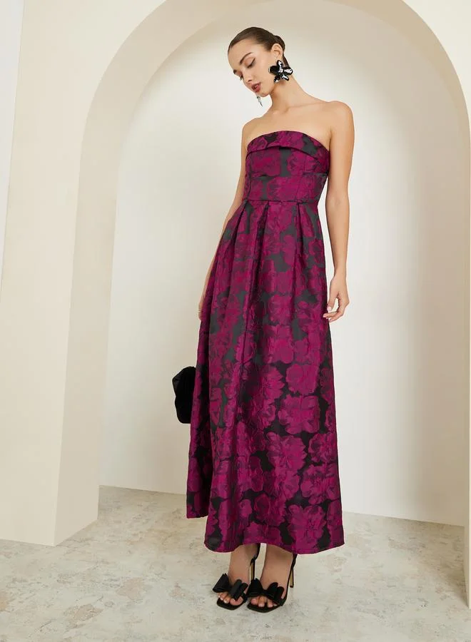 Red Burgundy Sleeveless A-Line Maxi Dress