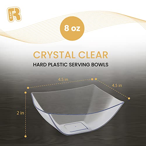 R-kay 6 Pack Square Small Plastic Serving Bowls 8 oz - Small Plastic Bowls for Parties, Premium For Weddings Catering And Birthday parties - Image 5