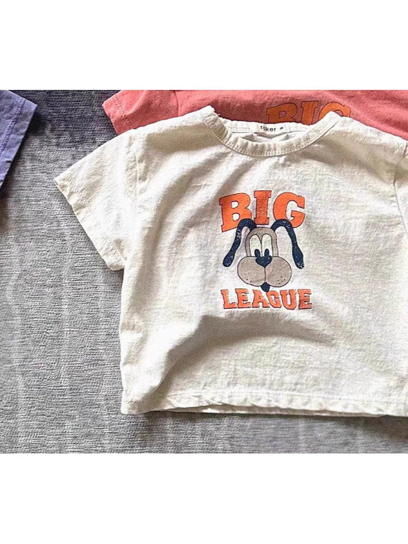 Korean Version Ins Cartoon Dog Casual T-Shirt For Boys And Girls Versatile Fashionable Stylish Top Short-Sleeve Children'S Summer T-Shirt - Image 5